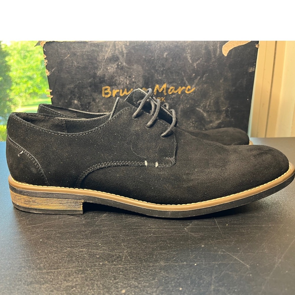 Bruno Marc Mens Urban-08 Black‎ Suede Oxford Dress Shoes Size 10